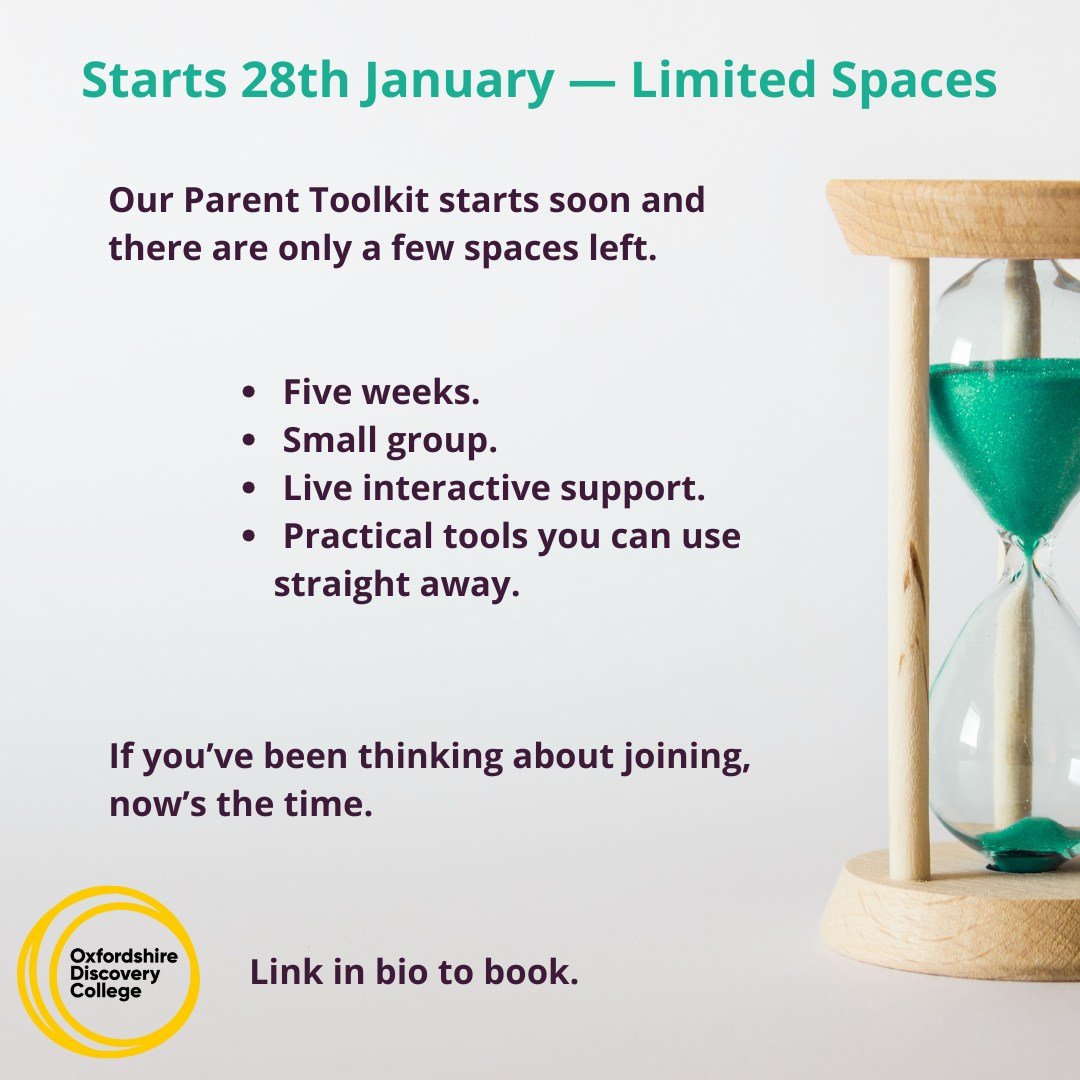 This is a five-week, live online programme for parents and carers who want understanding, practical tools, and supportive space.  Not a webinar, not something to watch back later.

If you&rsquo;ve been thinking about joining, this is your moment.

🔗