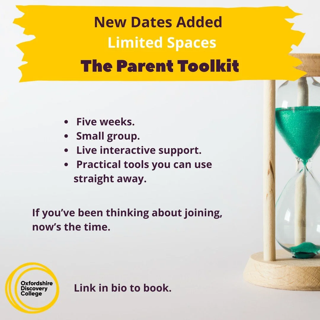 New dates just added ⏳
Limited spaces available.

The Parent Toolkit is a live, online programme offering support, understanding and practical tools for parents and carers supporting a young person who is self-harming.

✨ Five weeks
✨ Small, supporti