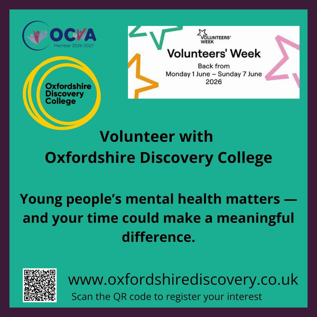 Young people across Oxfordshire deserve spaces where they feel heard, supported and understood &mdash; and volunteers help make that possible 💛

At Oxfordshire Discovery College, our volunteers are a valued part of our community. They help us create