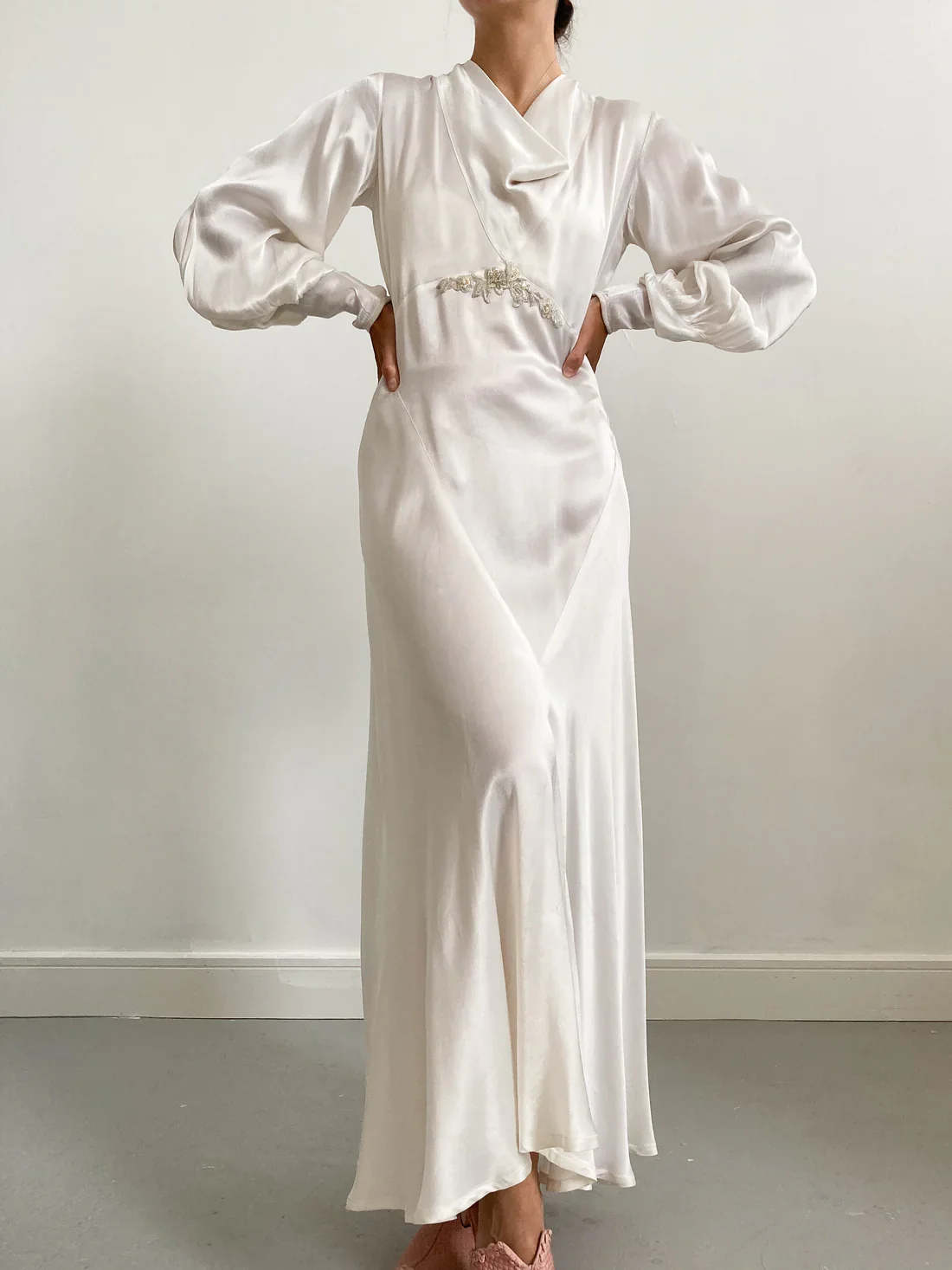 3 1930s Ivory Satin Wedding Gown with Cowl Neck.webp