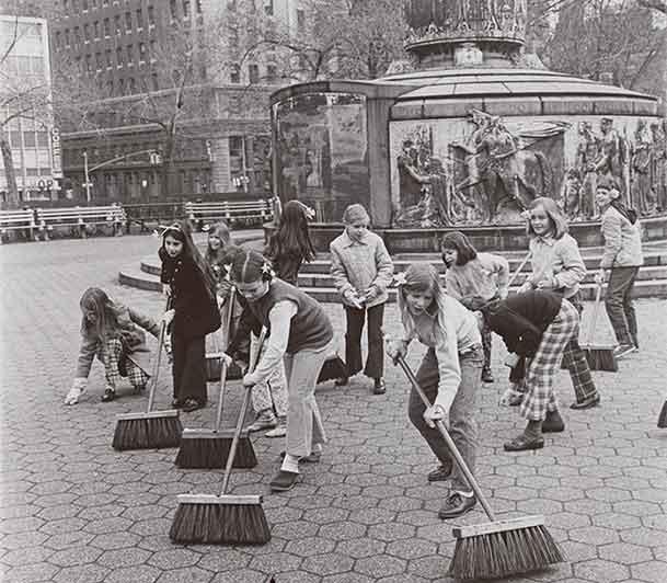 School children, Earth Day, New York, 1970