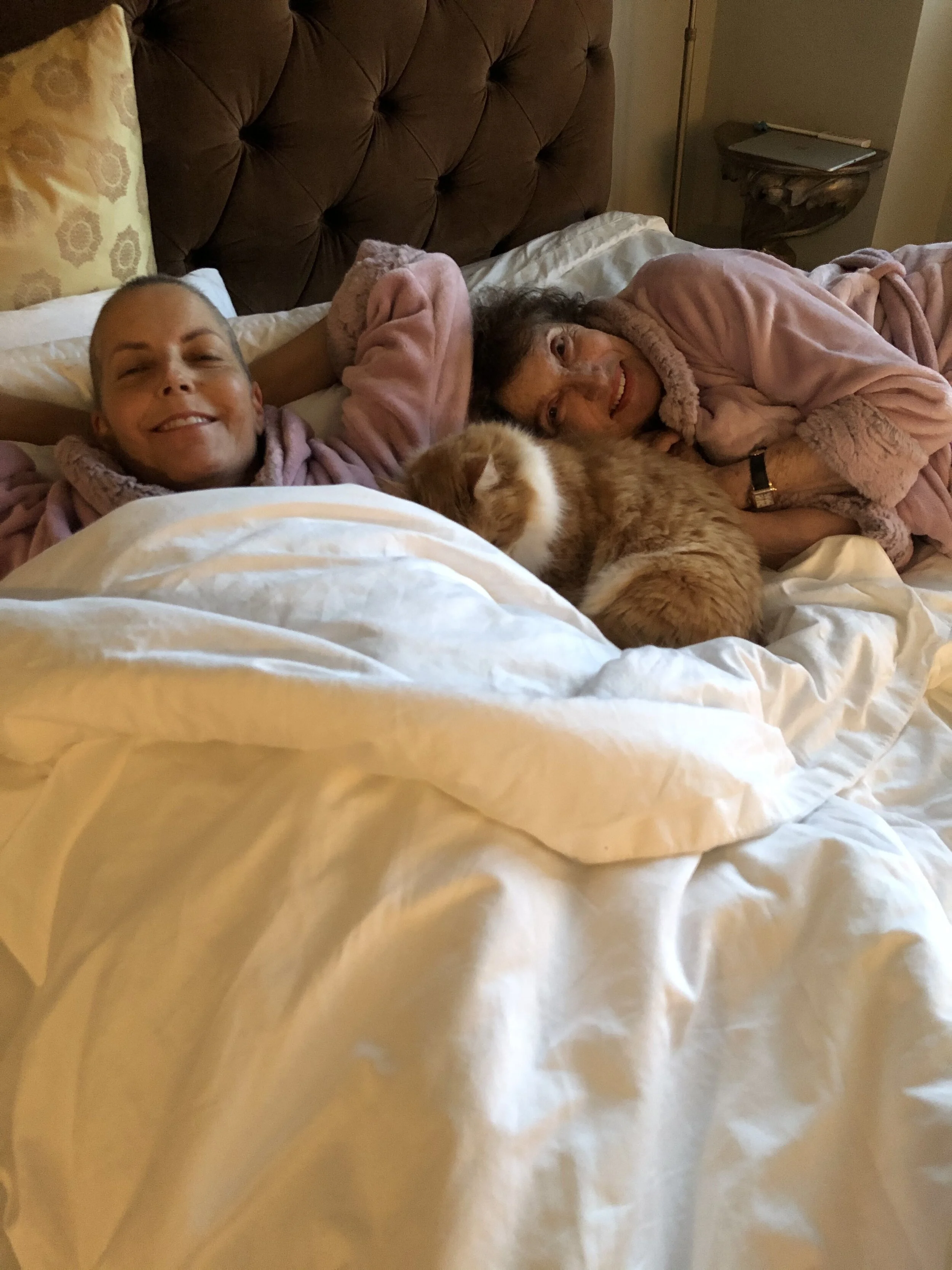 Cuddling with my Daughter.