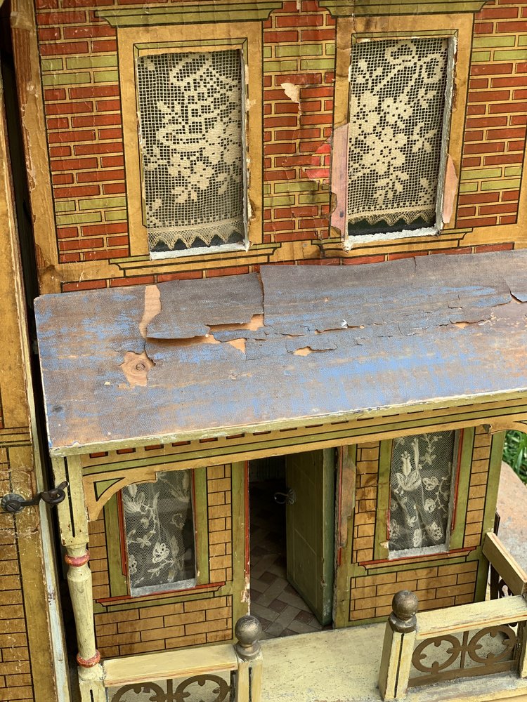 Amazing Large Antique German Gottschalk Lithograph Dollhouse c