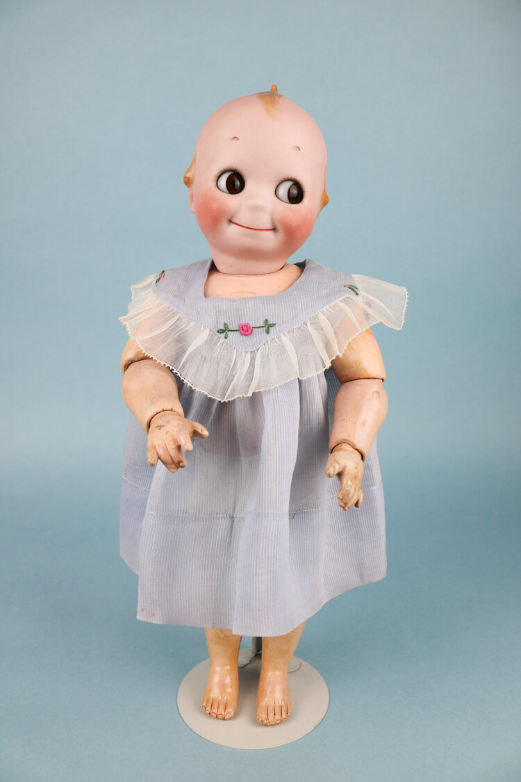 18 Kestner Kewpie Bisque Doll J.D.K. 12 with Antique Trunk and Wardrobe  {Click for TONS of photos!} — Turn of the Century