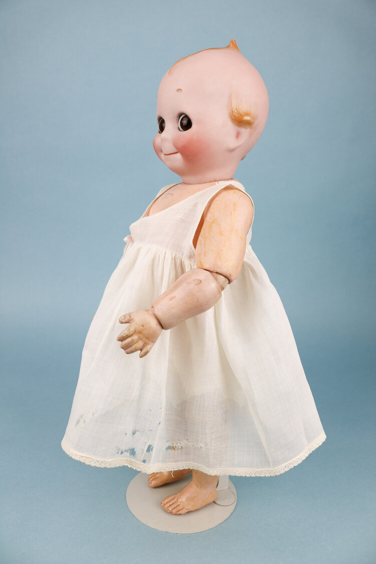 18 Kestner Kewpie Bisque Doll J.D.K. 12 with Antique Trunk and Wardrobe  {Click for TONS of photos!} — Turn of the Century