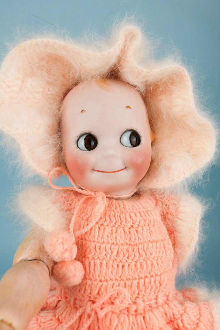 18 Kestner Kewpie Bisque Doll J.D.K. 12 with Antique Trunk and Wardrobe  {Click for TONS of photos!} — Turn of the Century