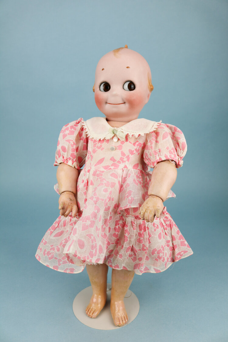 18 Kestner Kewpie Bisque Doll J.D.K. 12 with Antique Trunk and Wardrobe  {Click for TONS of photos!} — Turn of the Century