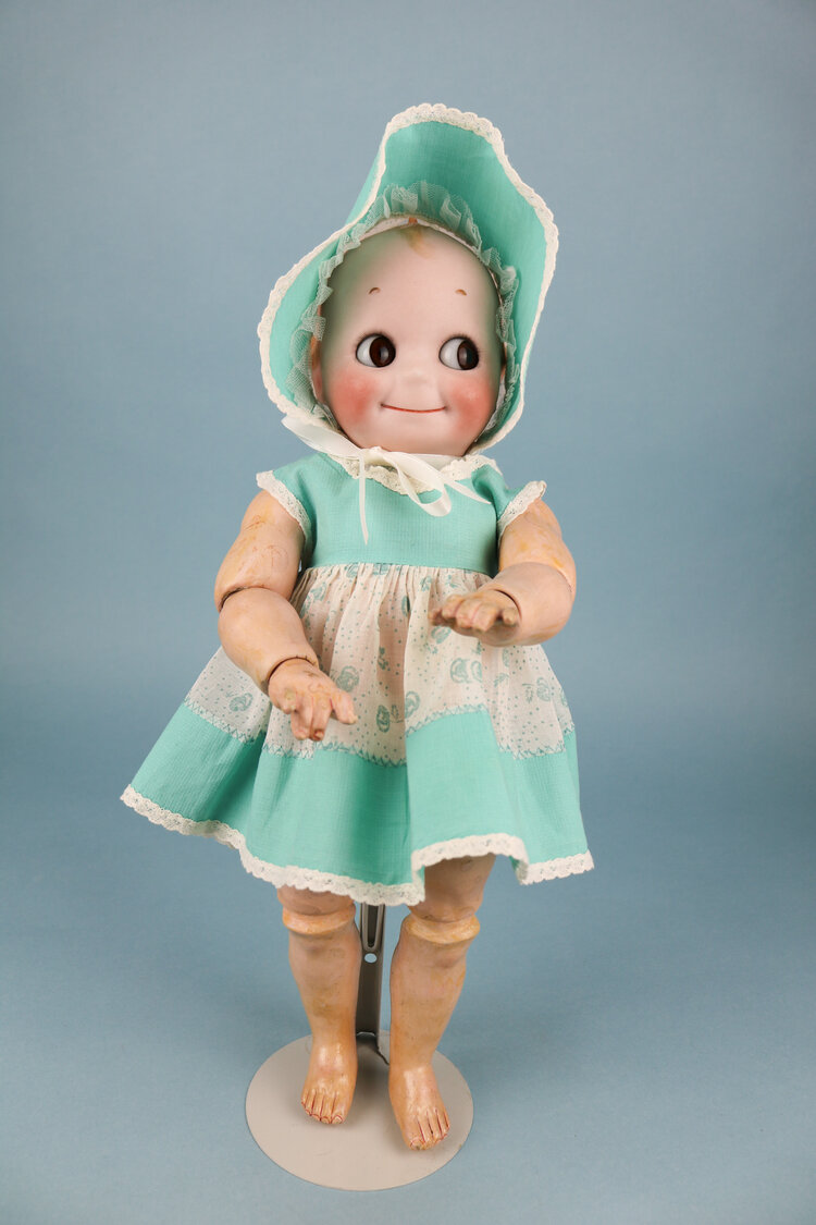 18 Kestner Kewpie Bisque Doll J.D.K. 12 with Antique Trunk and Wardrobe  {Click for TONS of photos!} — Turn of the Century