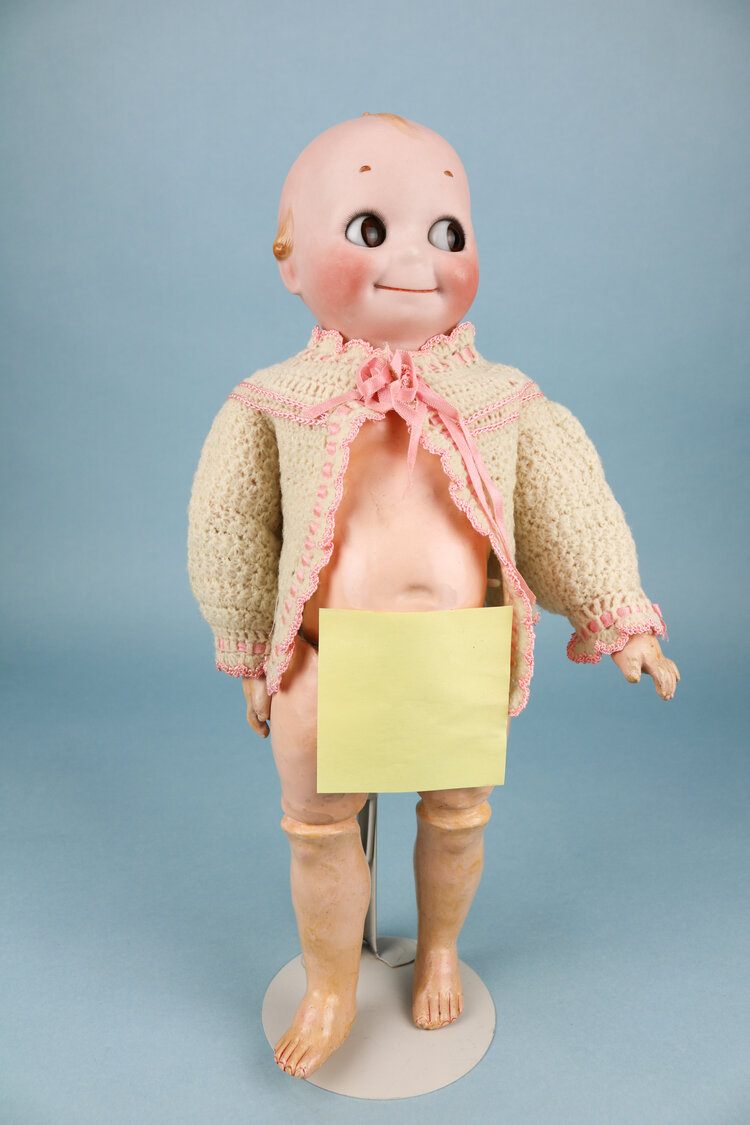 18 Kestner Kewpie Bisque Doll J.D.K. 12 with Antique Trunk and Wardrobe  {Click for TONS of photos!} — Turn of the Century
