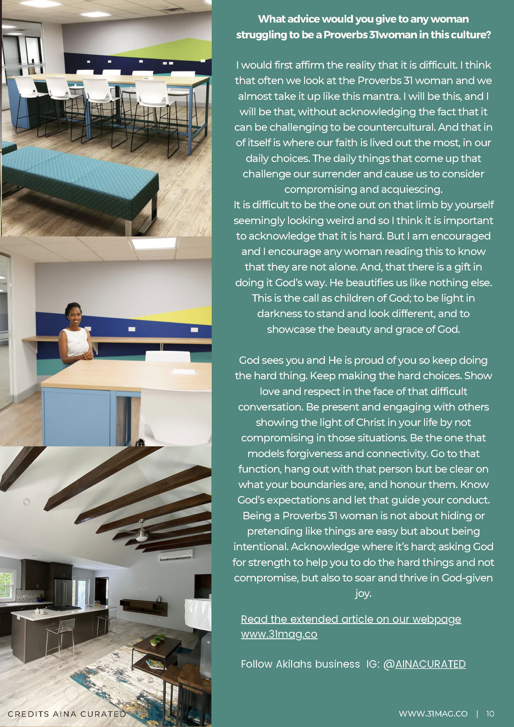 Advice for women striving to be Proverbs 31 women, emphasizing faith, making difficult choices, and God's guidance.