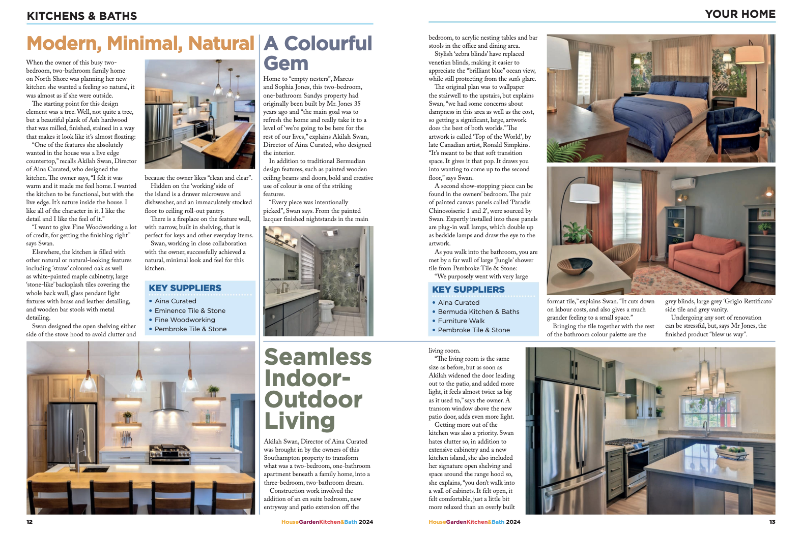 Articles on kitchen and bath design and key suppliers.