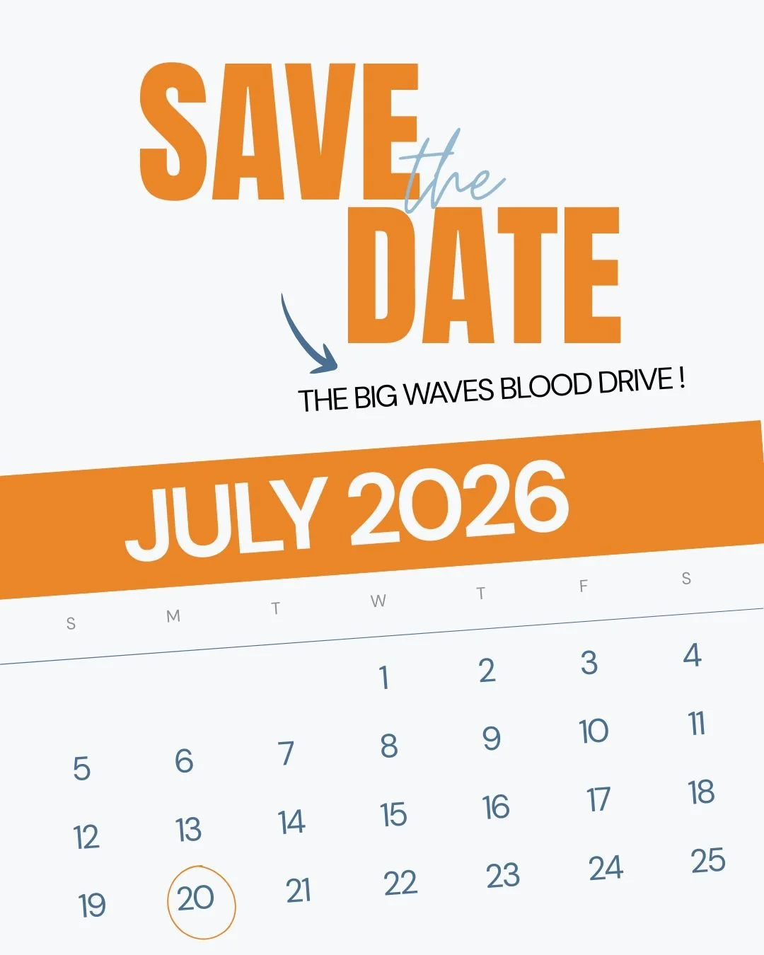 Big Waves July 2026 Blood Drive