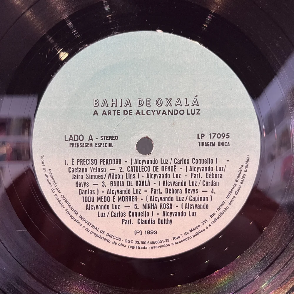 Alcyvando Luz – Bahia de Oxalá. Not On Label LP 17095 1993 