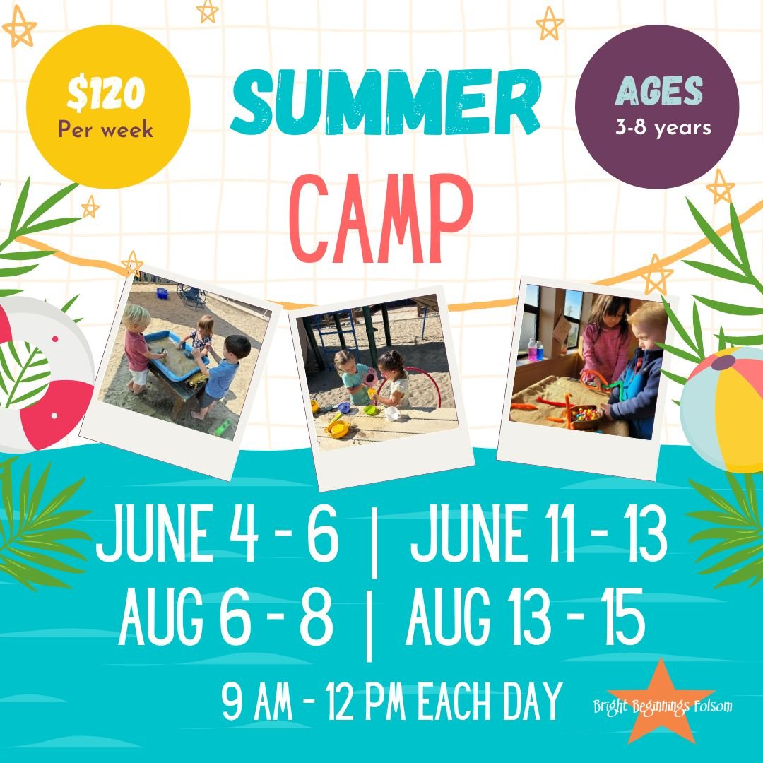 We are now enrolling for our Summer Camp sessions in June and August! Our teachers have lots of fun planned for our Underwater Adventures, Great Outdoors, Happy Scientist, and Messy Art and Sensory weeks. Learn more and sign up at https://forms.gle/F