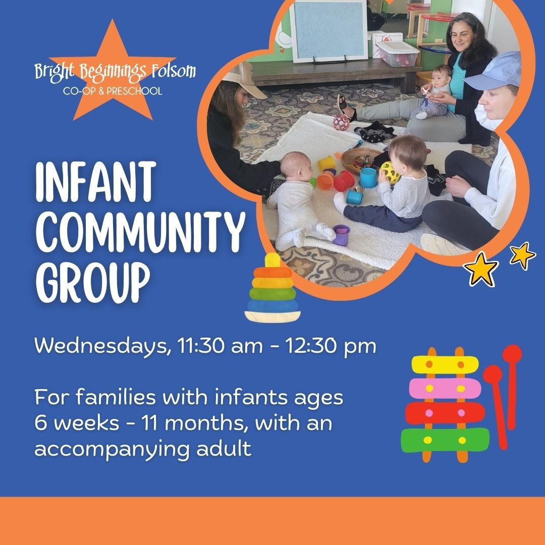 Now enrolling for 2024-25: our new Infant Community Group! Come and meet other parents and their young infants! This group is for families with infants ages 6 weeks - 11 months, with an accompanying adult. We will meet weekly, on Wednesdays, from 11: