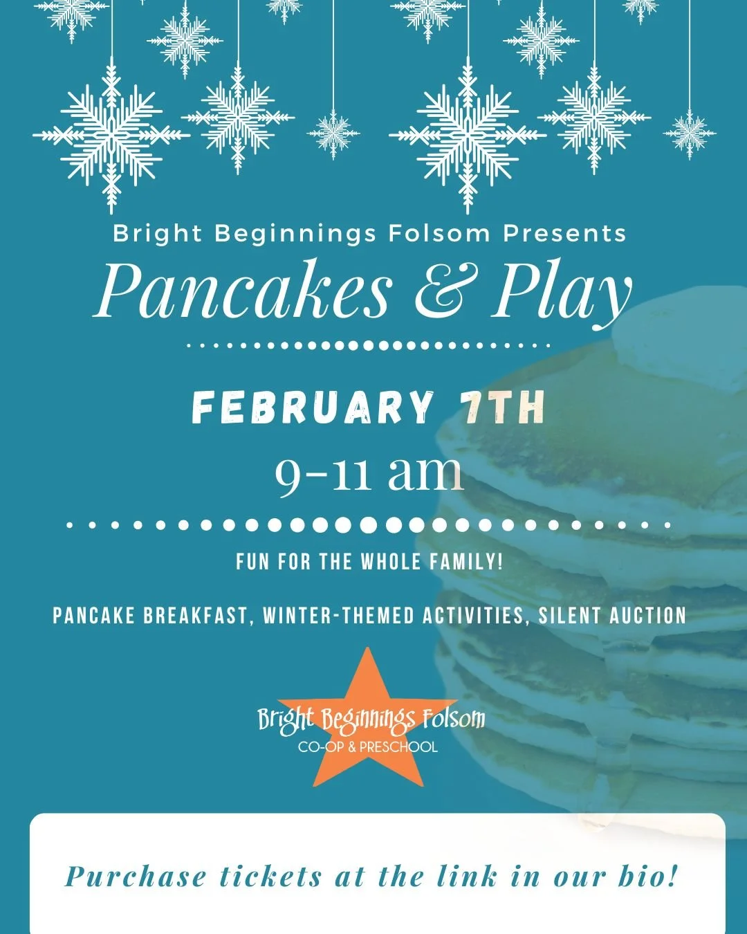 Breakfast is better when we&rsquo;re together! 🥞✨

We are officially counting down the days until our Pancakes &amp; Play fundraiser on February 7th. Whether you&rsquo;re coming for the fluffy pancakes, the winter crafts, or the chance to snag somet