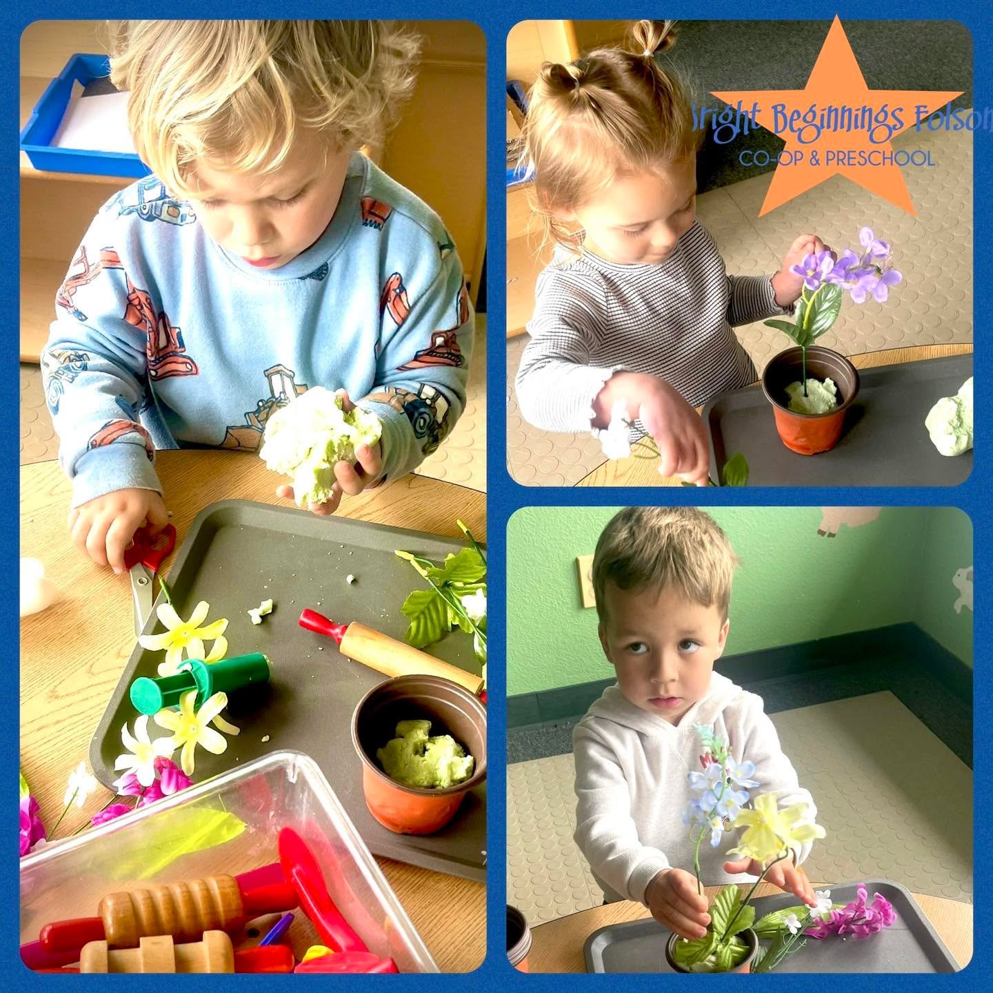 Happy 1st Day of Spring!
A fun, engaging, and beneficial activity to celebrate with is making floral arrangements with artificial flowers &amp; play dough.
When I Create I Learn:
Fine Motor Skills and Hand-Eye Coordination:
Manipulating the play doug