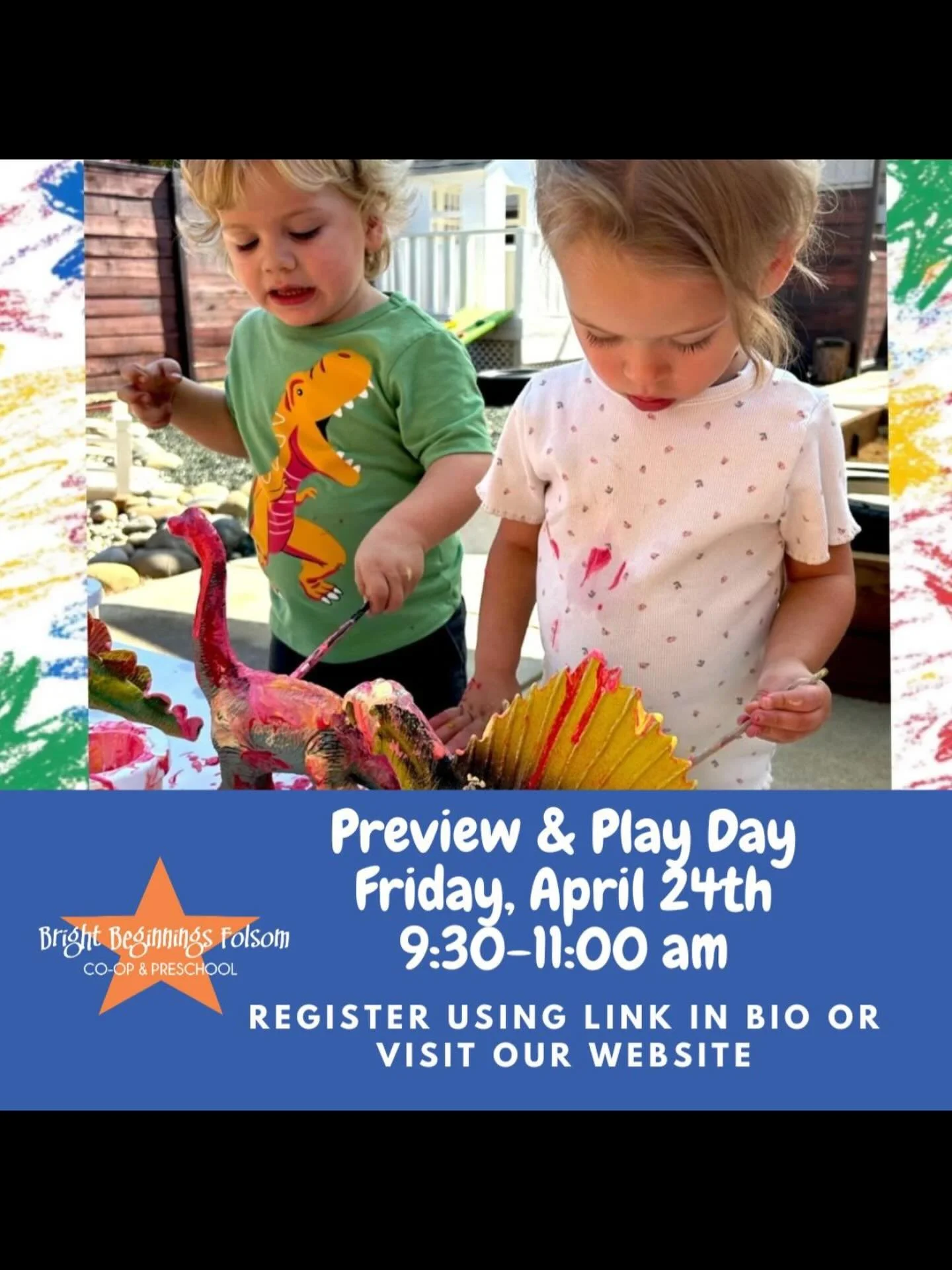 Ready to see where the magic happens? ✨ 

Join us for Preview and Play Day at Bright Beginnings! It&rsquo;s the perfect chance for your little ones to explore our space while you get a feel for our community.

✨ Wait, there&rsquo;s more! We still hav