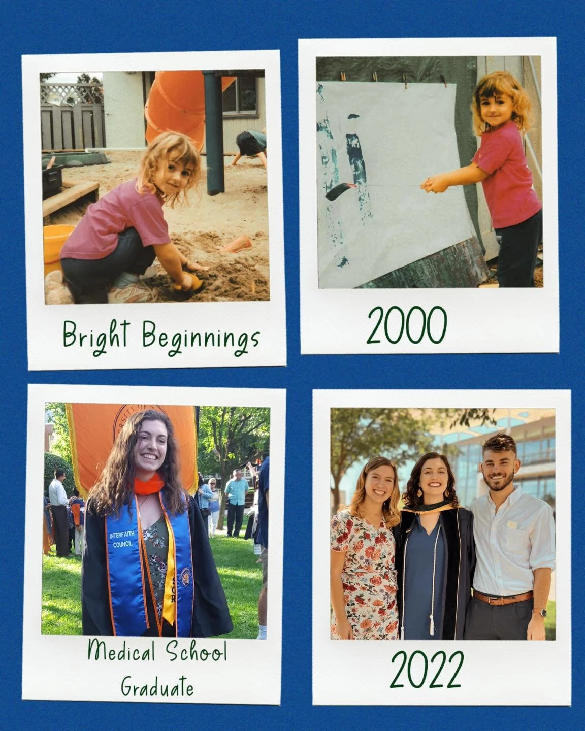 Where
Are They Now:
We thought it would be fun to see where our former students are now as adults. Meet Ashley Abraham. 
Ashley attended Bright Beginnings from 2000-2001. Ashley loved her friends and pretend play. She was always attentive at story ti