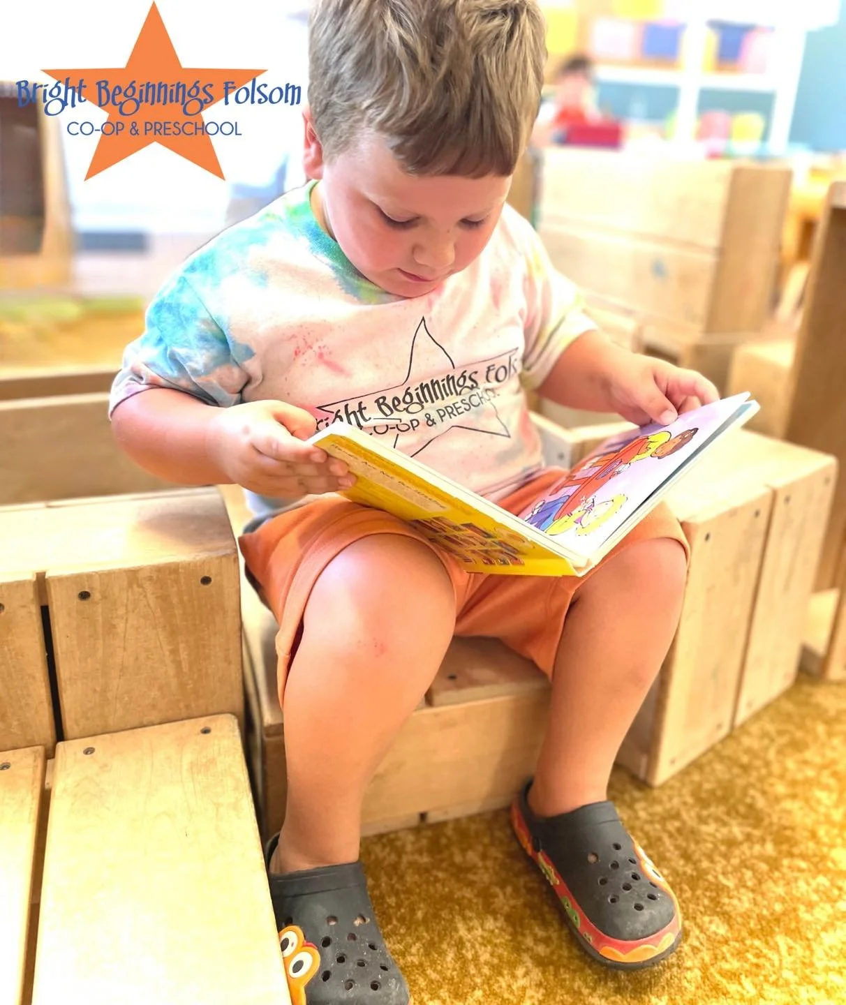 When I Play I Learn:
Looking at books helps preschoolers build crucial language and vocabulary skills, develop emotional intelligence, and foster school readiness. Even before they can actually read, interacting with books teaches them how stories wo
