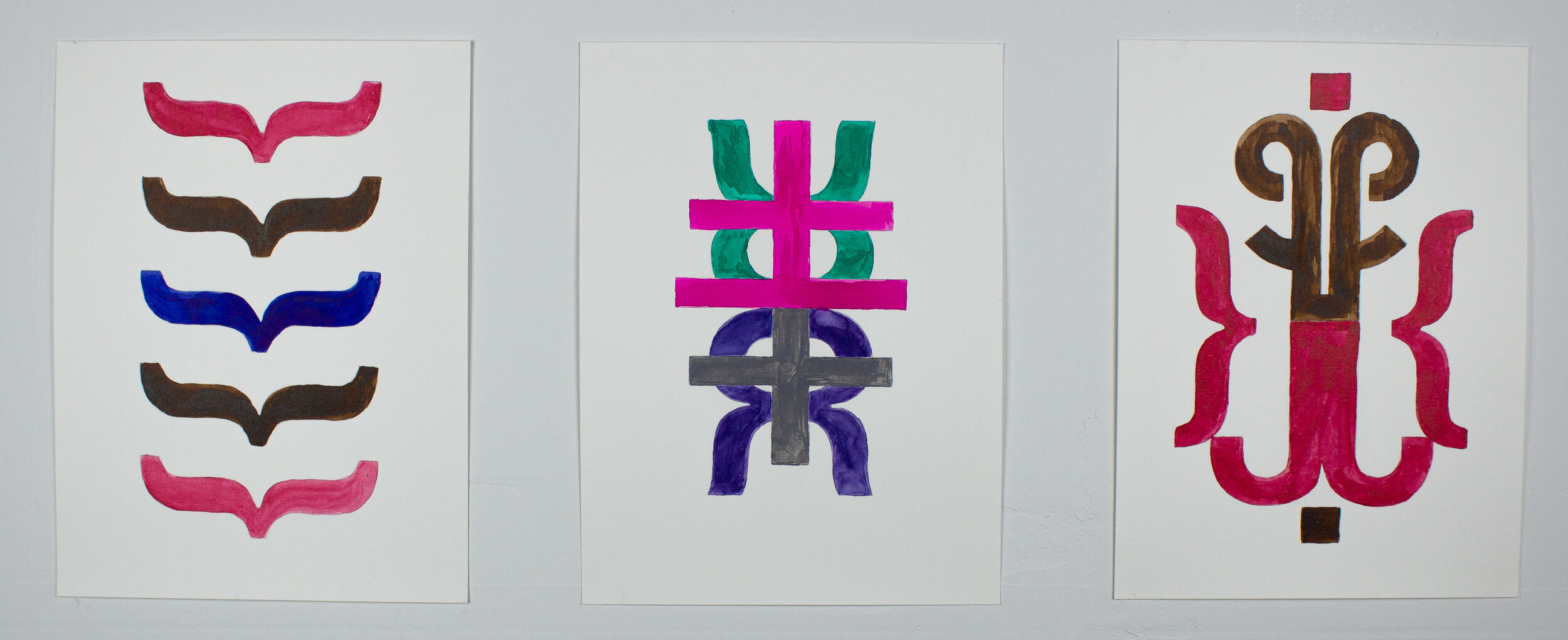 Helvetica Letter Stencil Drawings