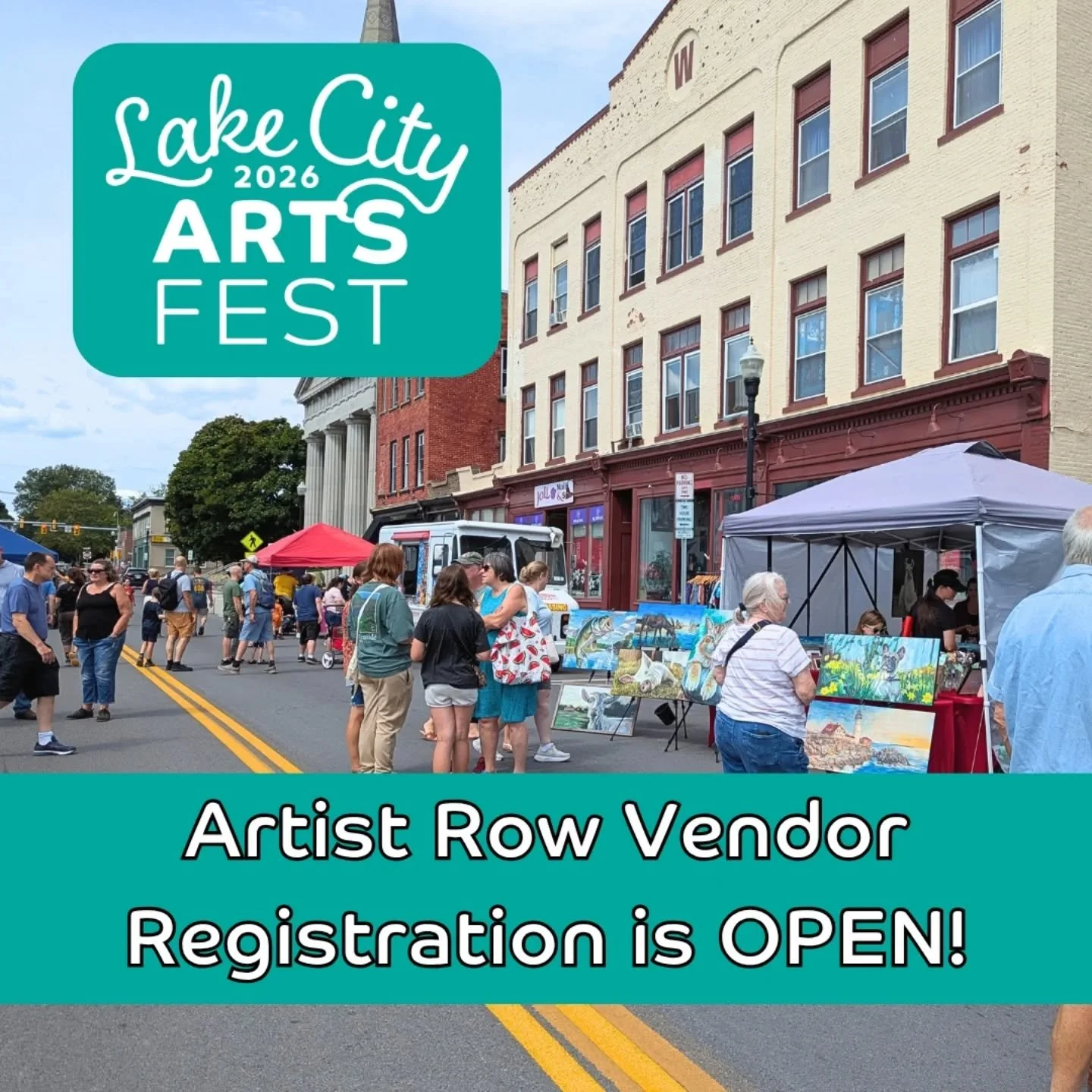 Artist Row vendor registration is now OPEN! 🤩 Come join the fun for the 5th Annual Lake City Arts Fest as a vendor for Artist Row! 

👉 Follow the link to register today and to read through the vendor guidelines for the event https://www.strandcente
