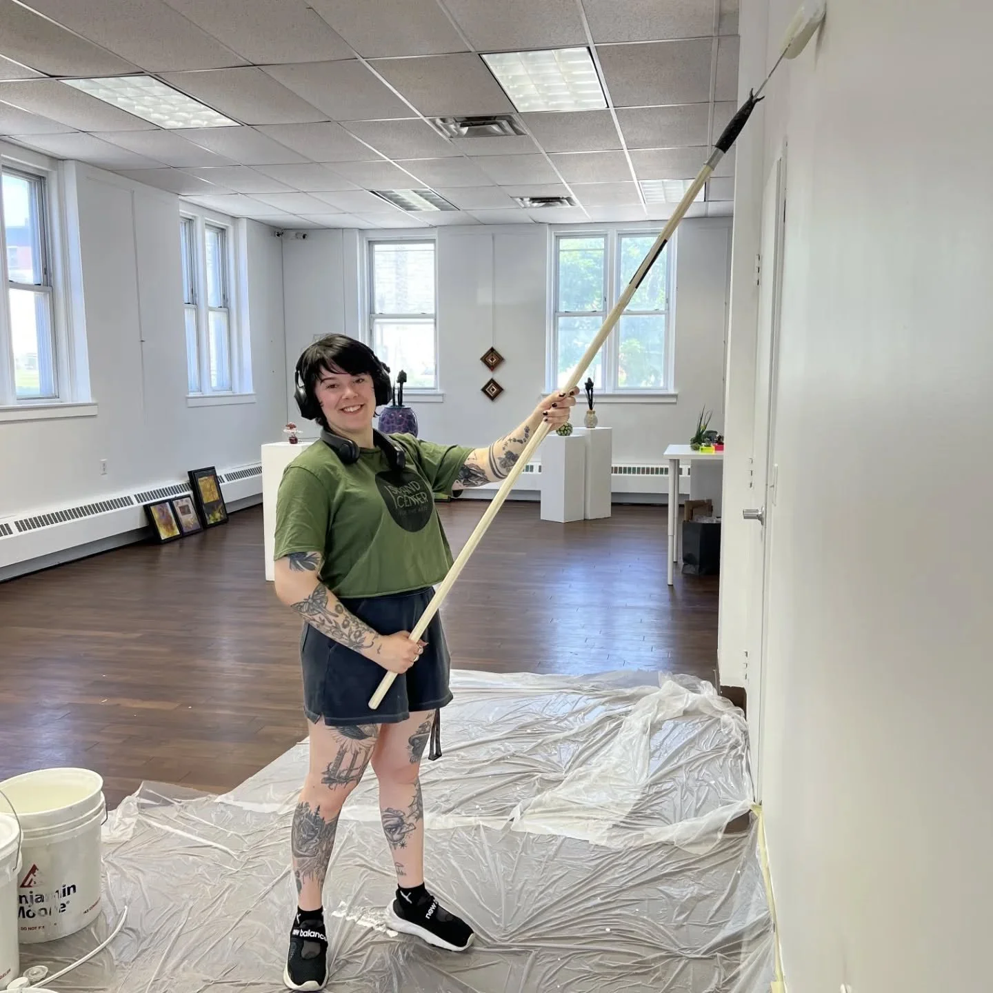 Gallery Manager Elsa is prepping the gallery for Organic Matter! 🦠 We hope to see YOU this Friday, June 12th from 5-8pm for the opening reception! 🌟🤩 

Organic Matter will be a group exhibition curated by Gallery Manager &amp; Associate Curator, E