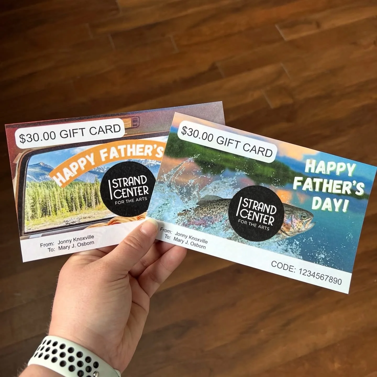 Looking for the perfect gift for Dad? Give him the gift of ART! 💙 Our gift cards can be used towards theatre tickets, art classes, gallery art, artist store items, memberships, and more. 

🐠 Purchase online and immediately download or email your gi