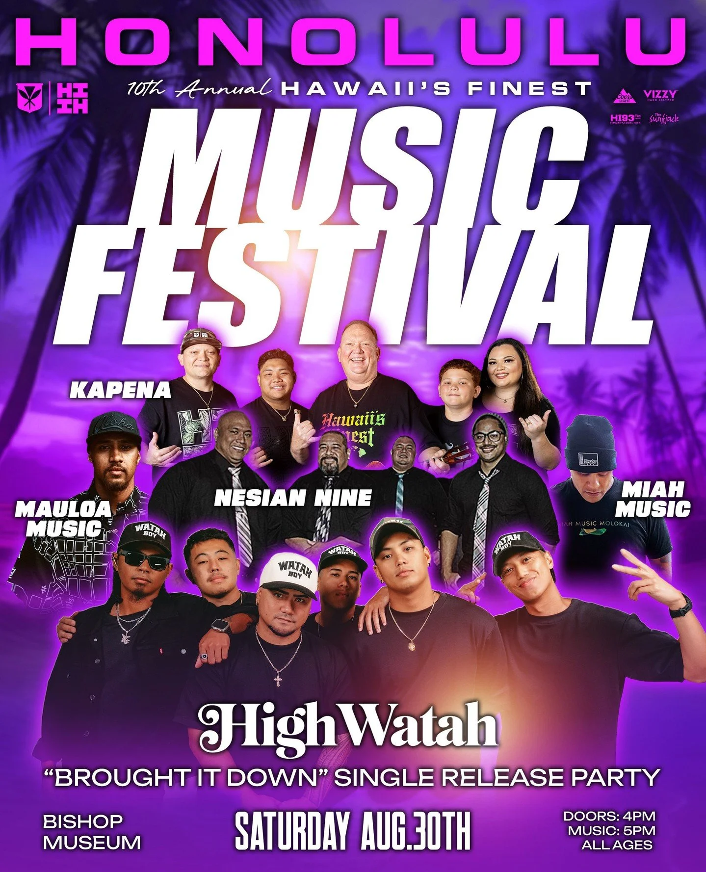 Where will you be Saturday night? 🎤 At the ONLY place to be&mdash;Hawaii&rsquo;s Finest Music Festival at Bishop Museum, Aug 30th 🎉 Don&rsquo;t miss the biggest party of the summer! Tix are going fast at HIFinest.com #HIFinest