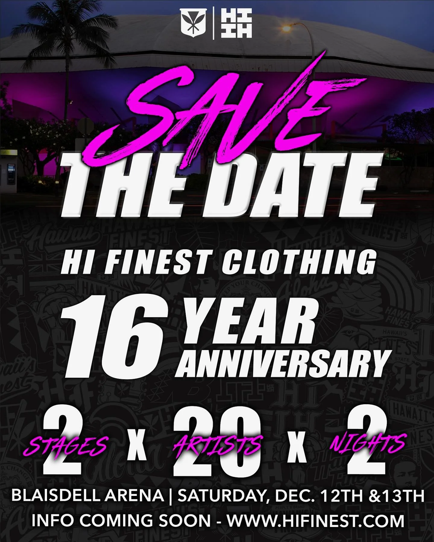 🚨Save The Date Ohana - Dec 12 &amp; 13🚨

Celebrating 16 Years with a Festival like you&rsquo;ve never seen&hellip; 2 Nights x 20 Artist x 2 Stages at the Legendary Blaisdell Arena‼️

Tickets as Low as $16 - A Concert For The People x By The People&