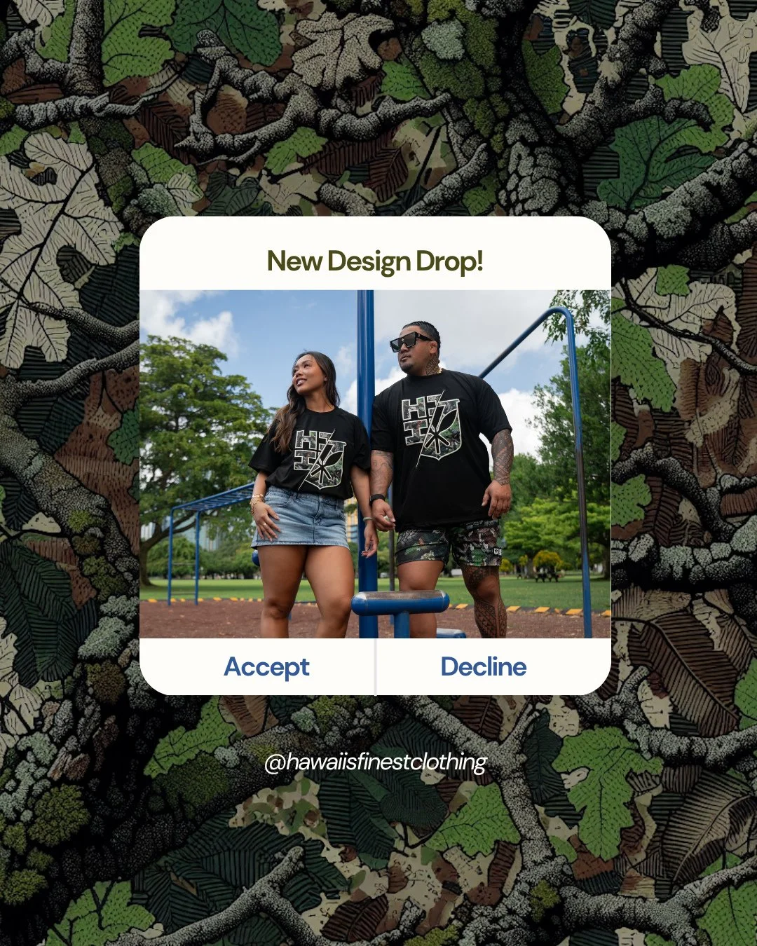 NEW DESIGN DROP - Forest Camo Collection⁠
⁠
You&rsquo;ll regret not copping this one. Don&rsquo;t say we didn&rsquo;t warn you. 😉🔥⁠
#HIFinest