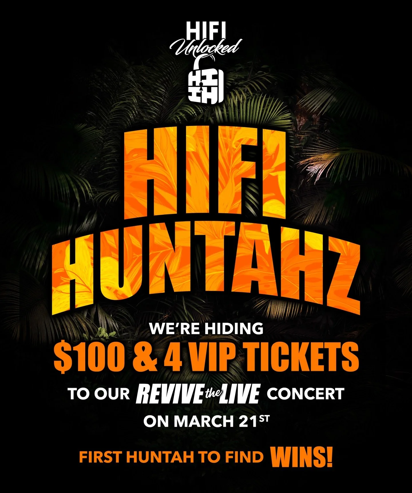 HIFI HUNTAHZ👀

Join us on a Scavenger Hunt tomorrow for 4 VIP Tickets + $100. Location will be posted on our Story at 9AM tomorrow. Stay Tuned, Stay Alert! #HIFinest
