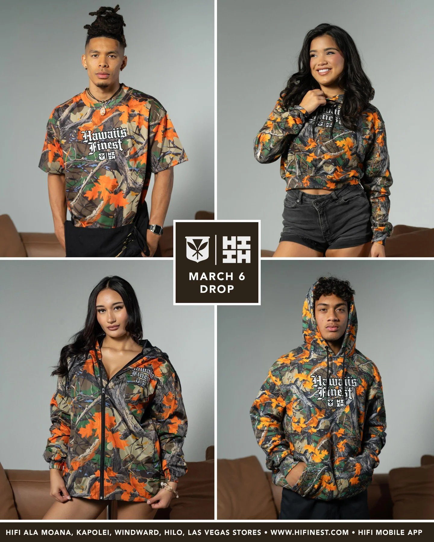 Aloha Friday Fam!! 

New Orange Camo Collection now available In Store x Online HiFinest.com. In this Collection features Hoodie, Crop Hoodie, Windbreaker, T-Shirt, Cotton Shorts. Spice up your Camo Collection with this Bad Boy! #HIFinest 

WYD TN! J