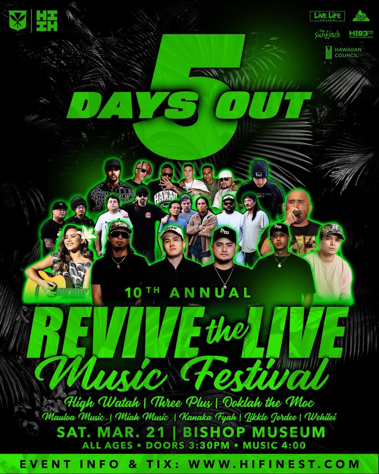 🚨Tickets Almost Sold Out - Only A Few Left🚨

Available In HI Finest Stores (No Fee) and Online at HIFinest.com! 

#ReviveTheLive #HIFinest