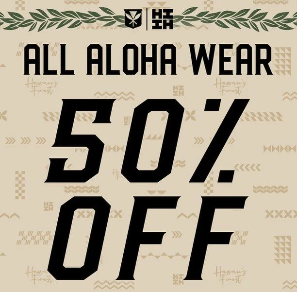 🚨50% Off All Aloha Wear Tomorrow Saturday April 11th at Merrie Monarch x All Stores x Online at HIFinest.com🚨⁠
⁠
#HIFinest #AlohaSaturday