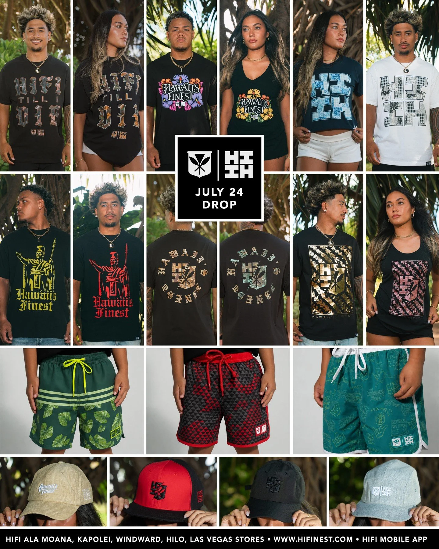 Every fit tells a story. Ours starts in Hawaii.⁠
Shop our newest 12 prints available now. Dress it up, match the Ohana and rep #HIFinest. ⁠
⁠
#TheCollectivebyHIFI got that new new. Throwback designs all month. From T-Shirts and more, make it your way