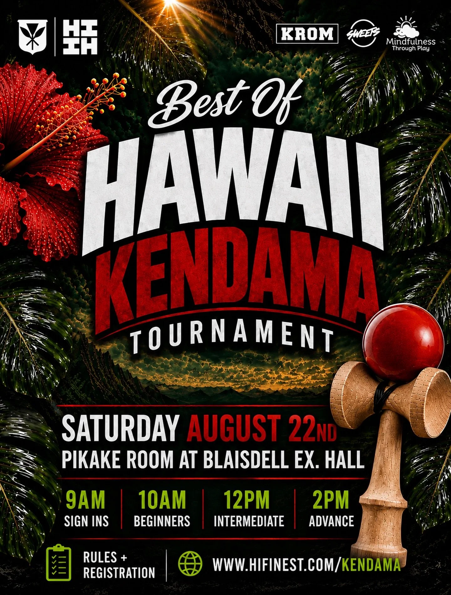 Only a Few spots left for our the Best Of Hawaii Kendama Tournament Tomorrow&hellip; Register now at HIFinest.com/Kendama 

#HIFinest