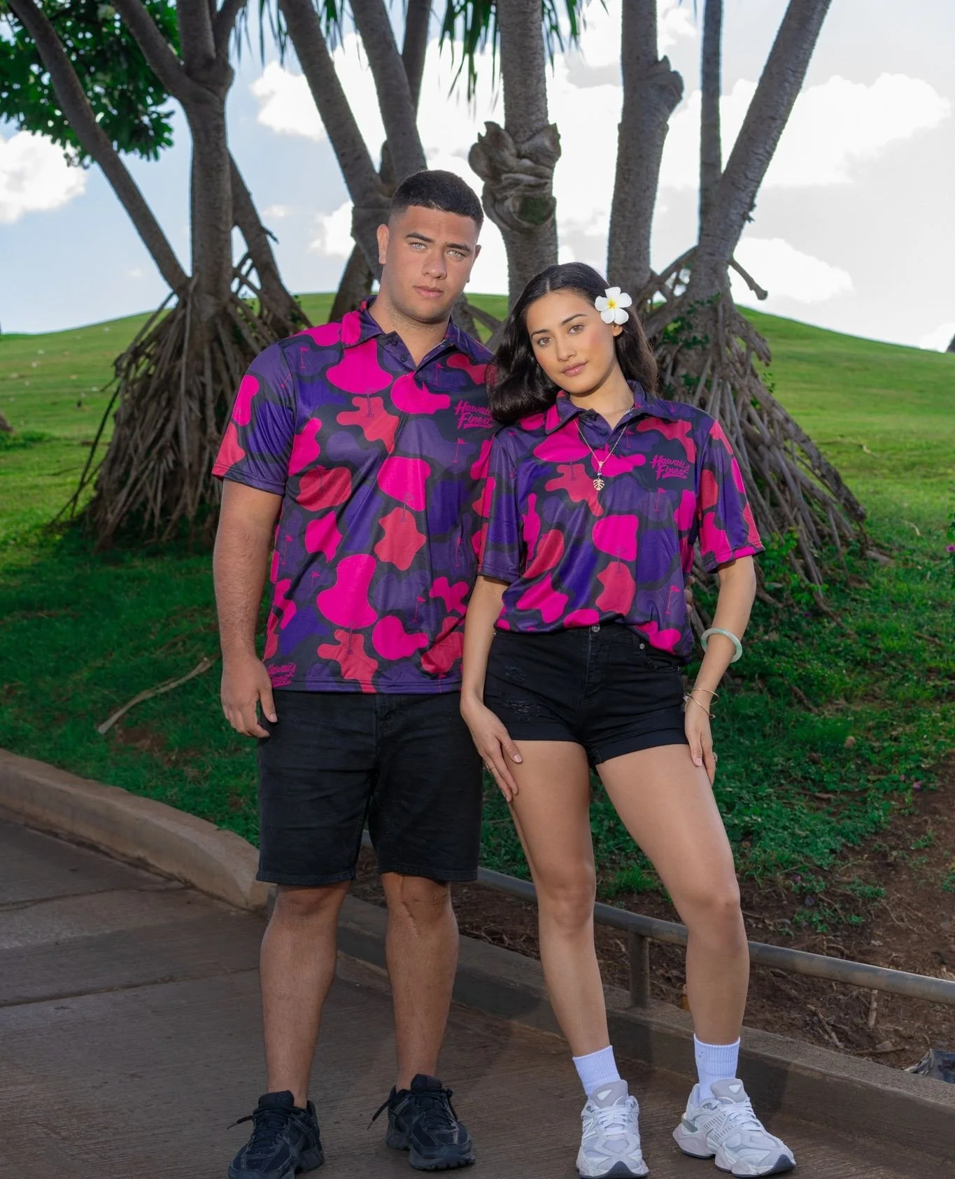 Caught feelings on the fairway. #HIFinest⁠
⁠
Get you and your wahine matching polos today! ⁠
HIFinest.com