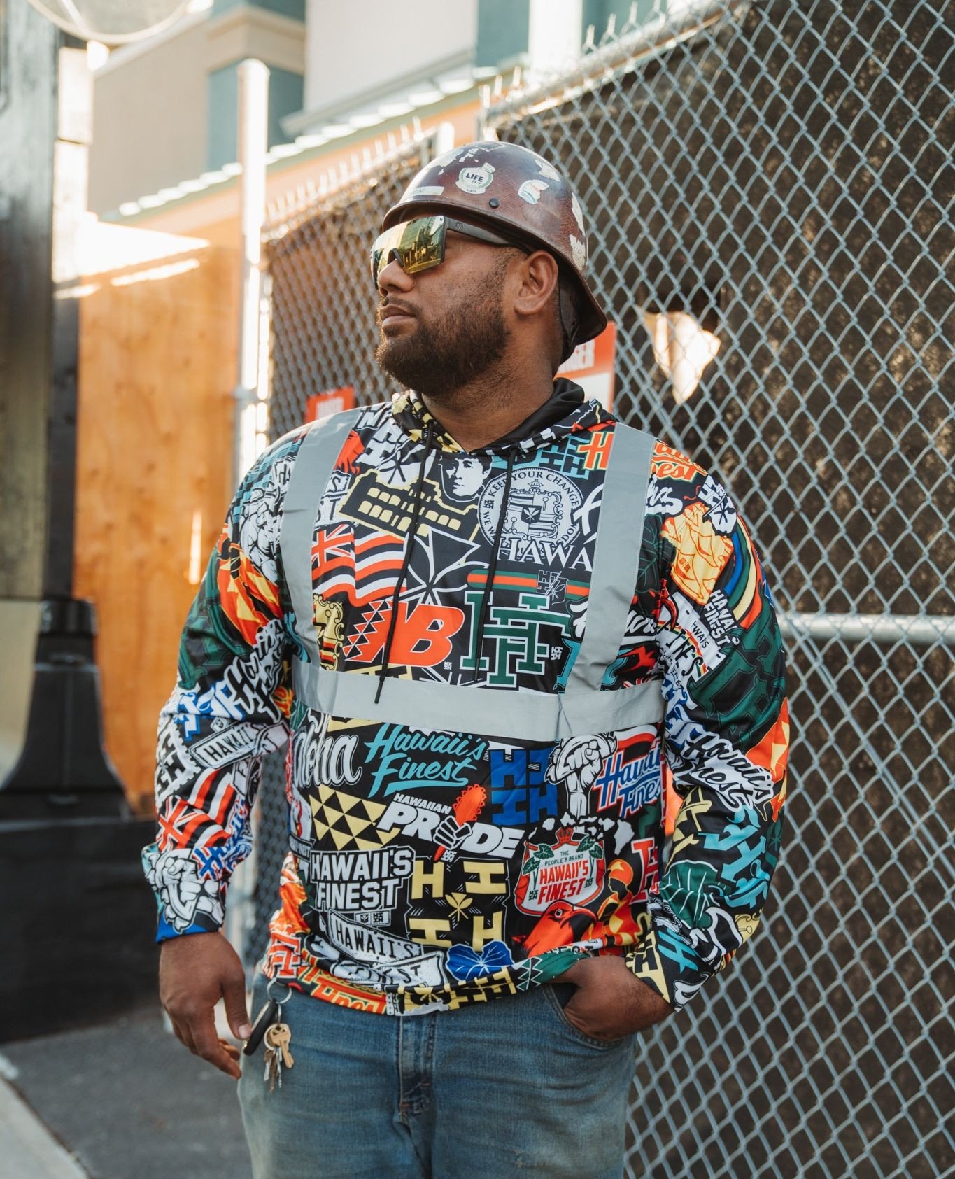 Clocked in and ready. Shop our Reflective Sticker Bomb Collection. #HIFinest
