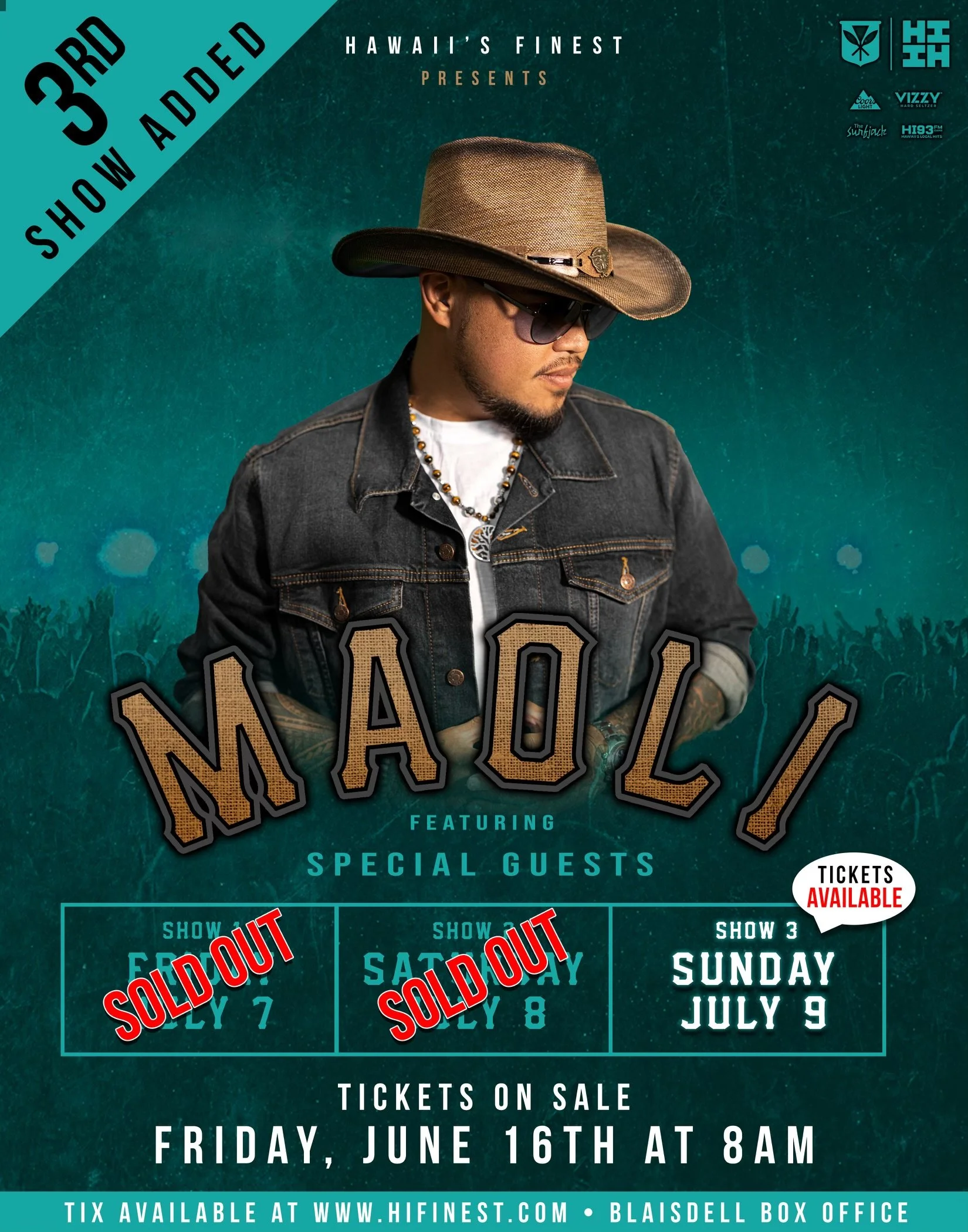 3RD SHOW ADDED! — Maoli + Special Guests Waikiki Shell (Oahu