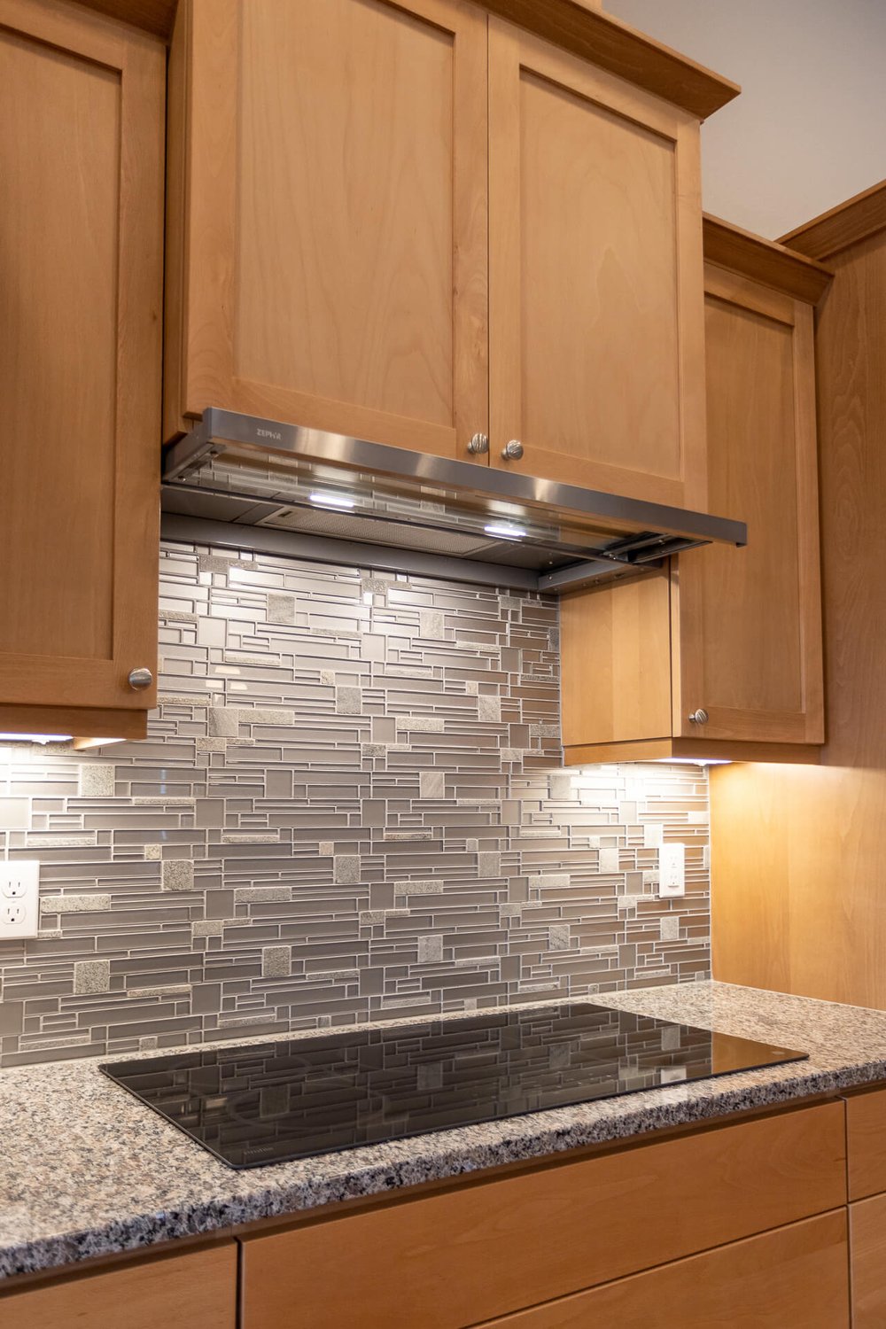 stainless steel slide out range hood in new kitchen albany oregon