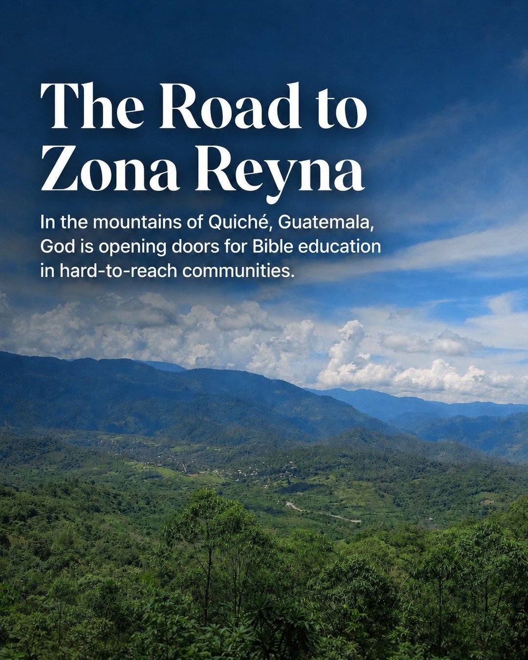 This month, we want to highlight the work God is doing through the Jorai Bible Institute in Zona Reyna, a rural region of Uspant&aacute;n, Quich&eacute;.

Many areas of Zona Reyna are difficult to reach, especially during the rainy season. Roads, dis