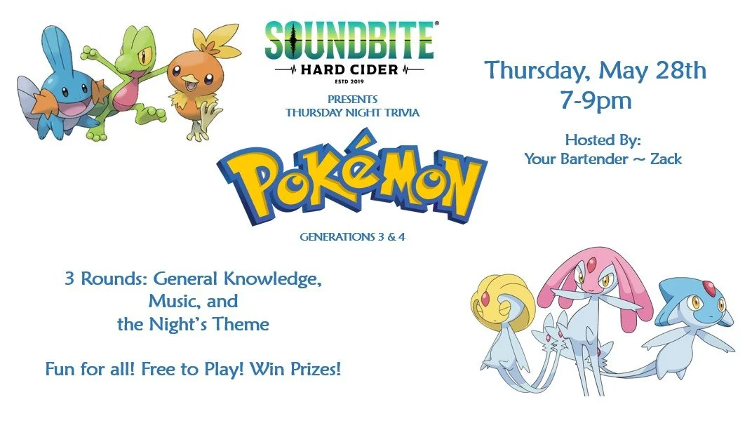 Thursday Night Trivia: Pokémon Gen 3 & 4