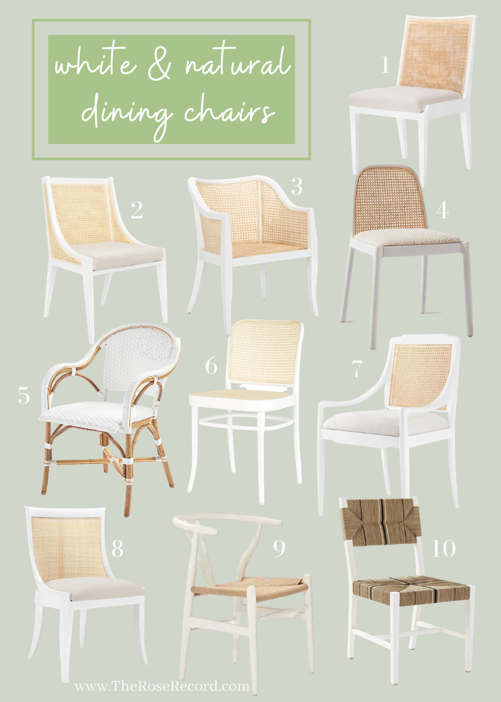 White And Natural Dining Chairs The, Dining Room Chair Style Names