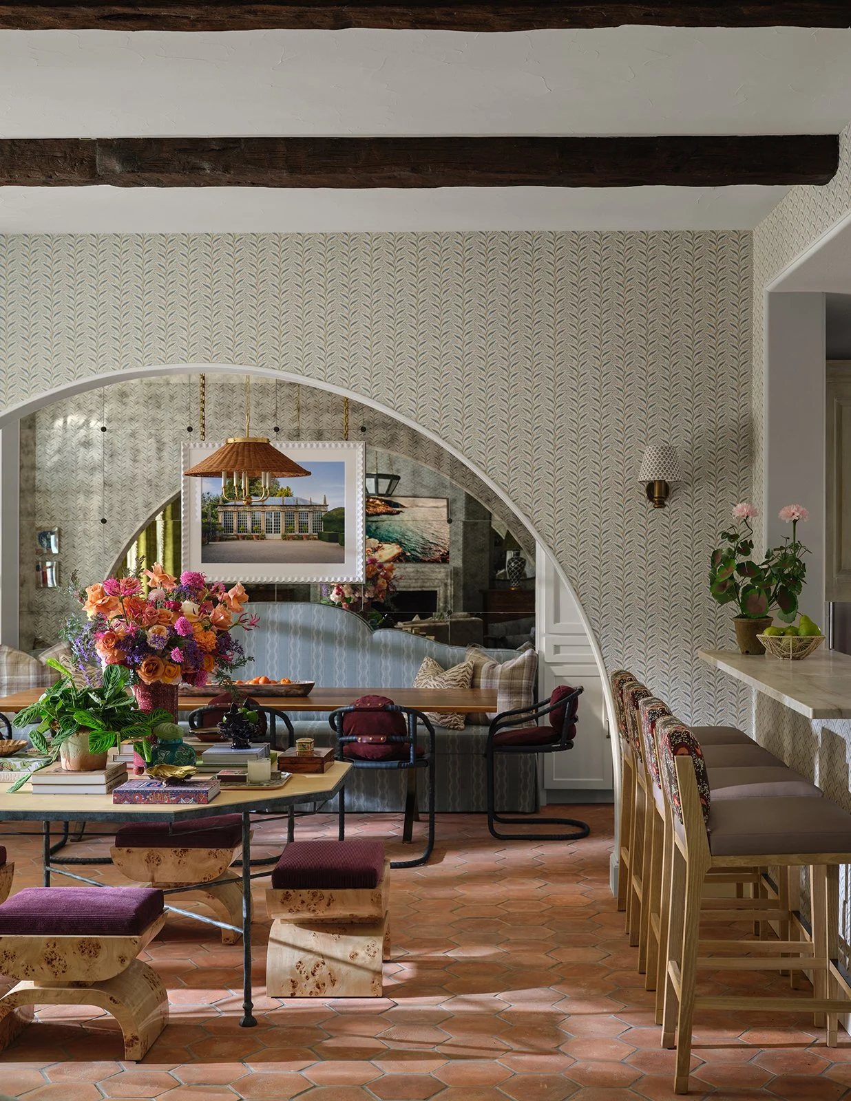 7. Collected_Home_Design_with_Burl_Woods_Colorful_Wallpaper_and_Steal_Tile_Wall.jpg