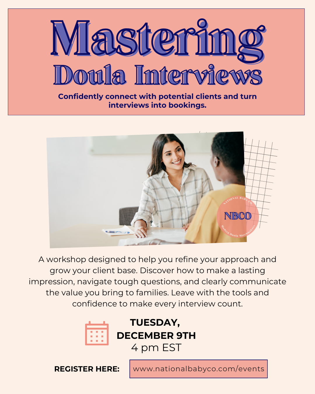 Doula Workshop: Mastering Your Doula Interviews