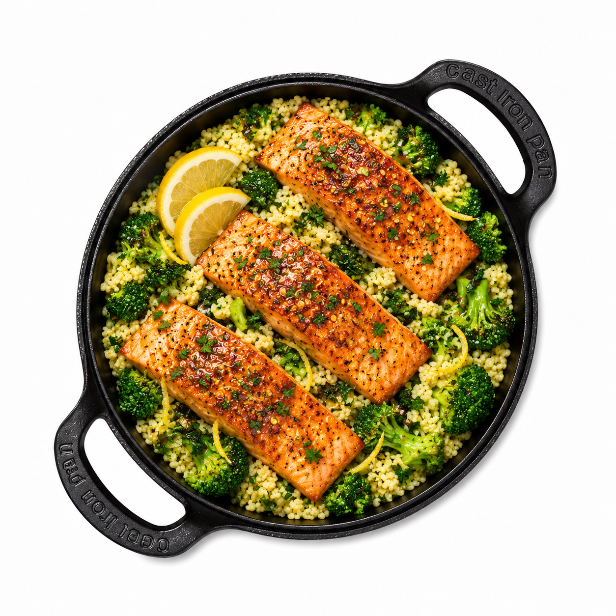 Somon cu cous-cous și broccoli