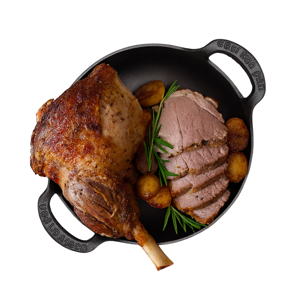 Pulpa întrega de Miel la Cuptor (Slow-Roasted Whole Leg of Lamb)