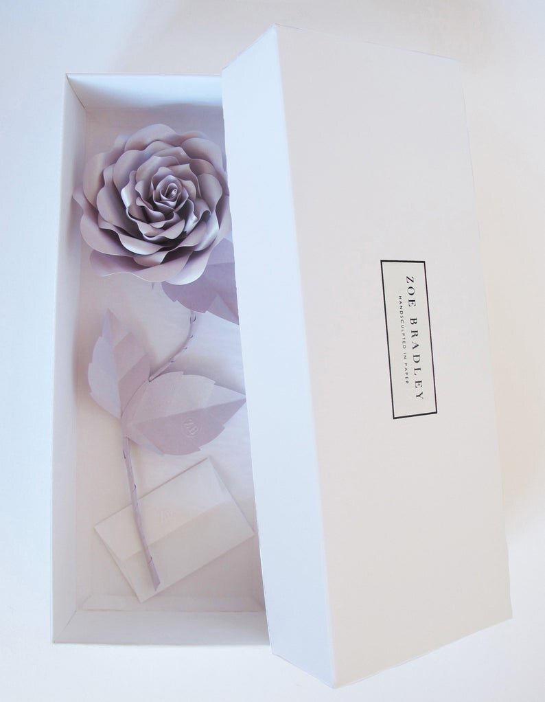 Lavender Metallic Everlasting Paper Rose