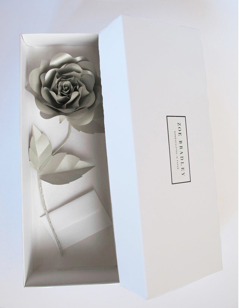 Silver Metallic Everlasting Paper Rose 
